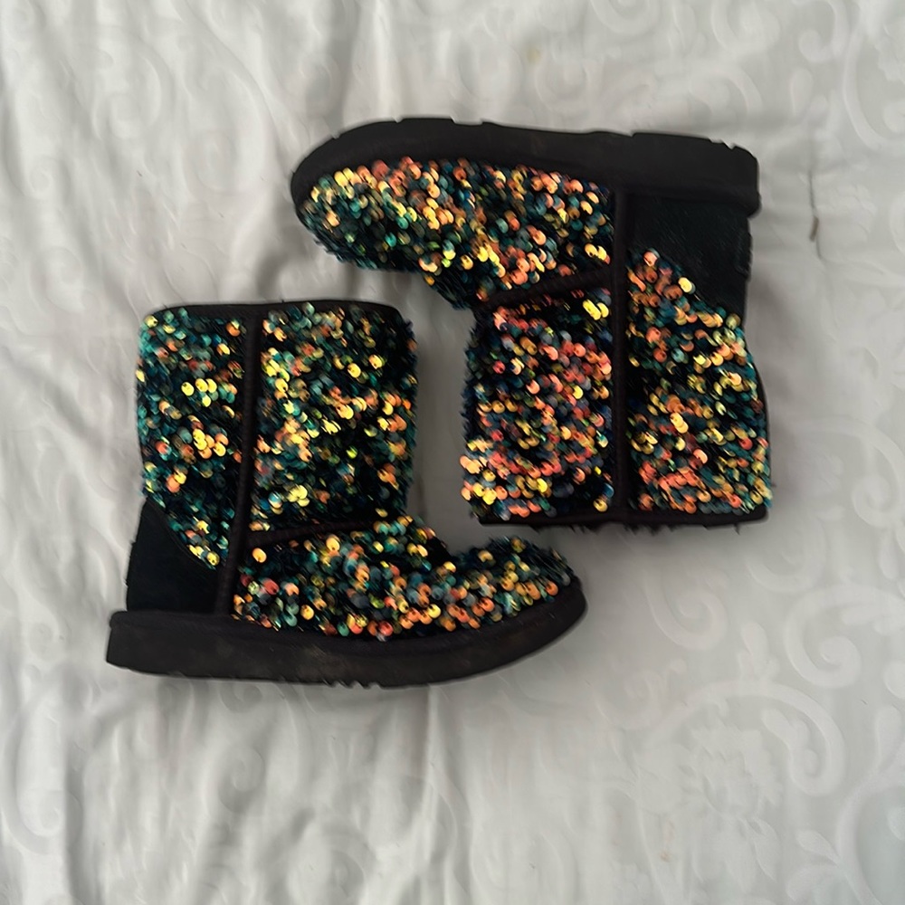 Girls sequin Ugg boots.
